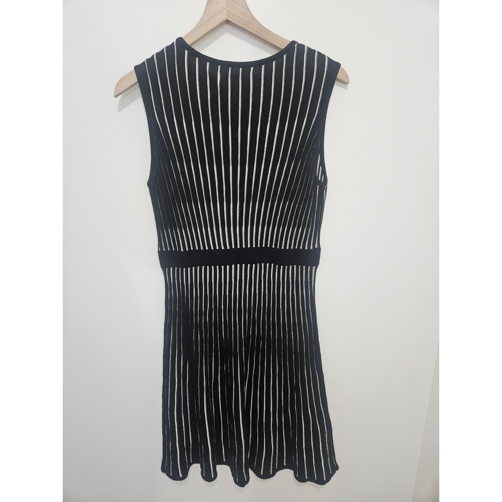 Calvin Klein Womens Black‎ White Striped Sleeveless Fit and Flare Knit Dress Med - Picture 5 of 5